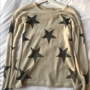 Vintage Havana semi sheer cream star top